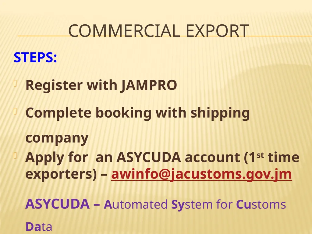 COMMERCIAL EXPORT COMMERCIAL expORT Exporters of - slide 7 of 12