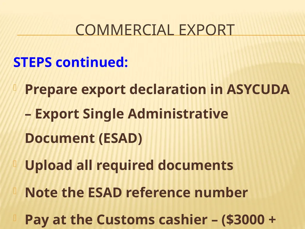 COMMERCIAL EXPORT COMMERCIAL expORT Exporters of - slide 8 of 12