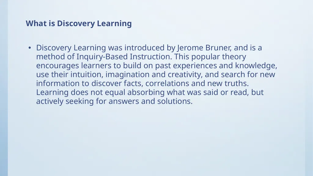 Discovery Learning Supervised By Dr. Mohammed - slide 2 of 8