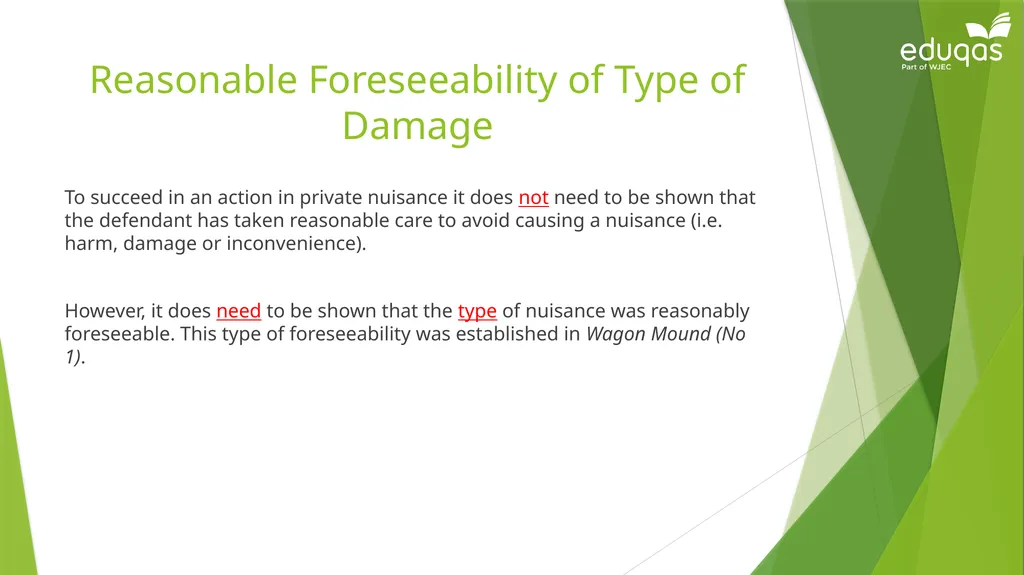 Torts connected to land Private Nuisance Learning - slide 38 of 53