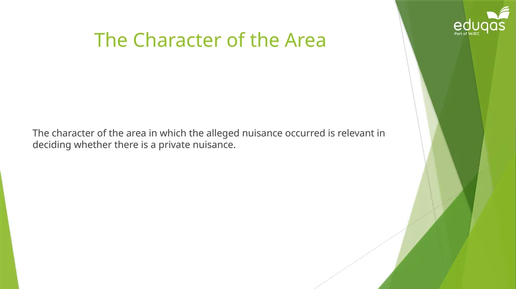 Torts connected to land Private Nuisance Learning - slide 27 of 53