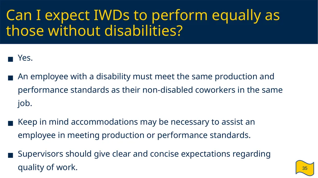 Supervisor and HR Partner’s Guide to Reasonable - slide 35 of 40