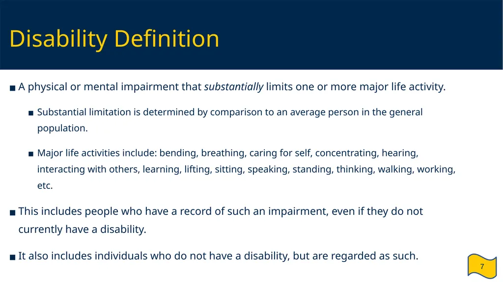 Supervisor and HR Partner’s Guide to Reasonable - slide 7 of 40