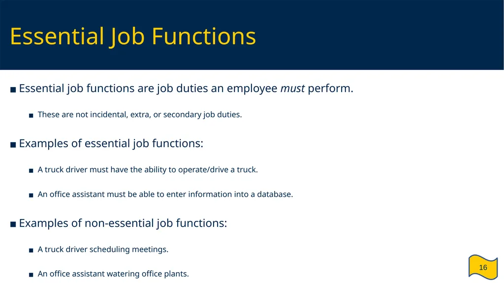 Supervisor and HR Partner’s Guide to Reasonable - slide 16 of 40