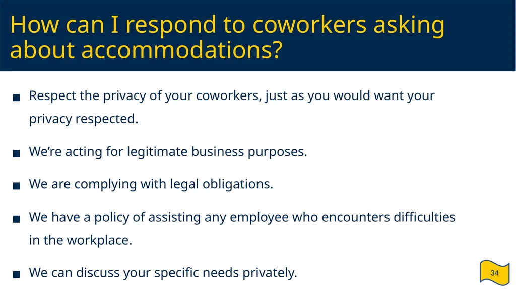 Supervisor and HR Partner’s Guide to Reasonable - slide 34 of 40