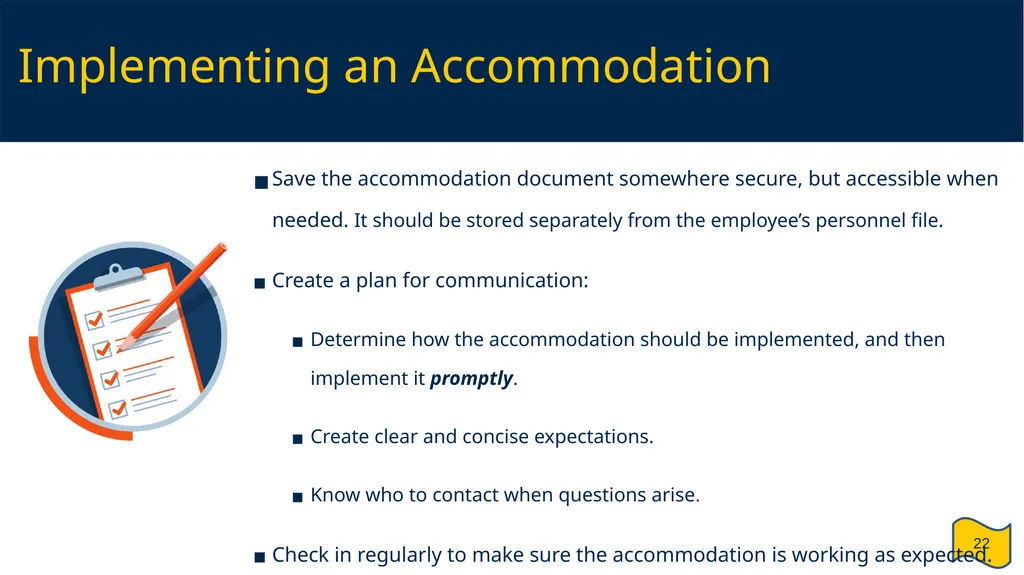 Supervisor and HR Partner’s Guide to Reasonable - slide 22 of 40
