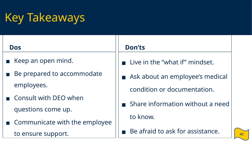 Supervisor and HR Partner’s Guide to Reasonable - slide 40 of 40