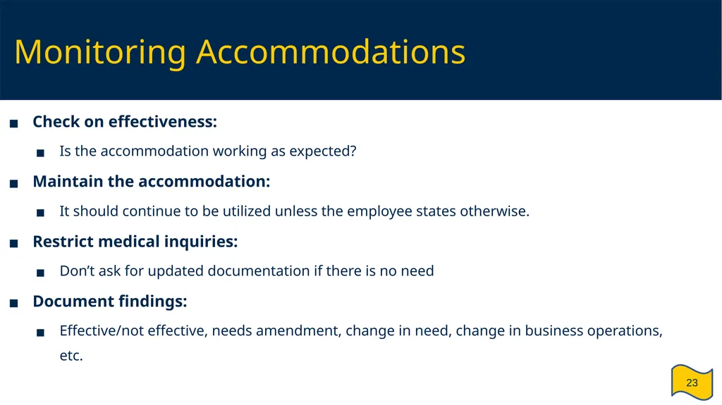 Supervisor and HR Partner’s Guide to Reasonable - slide 23 of 40
