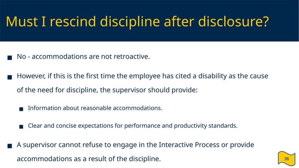 Supervisor and HR Partner’s Guide to Reasonable - slide 36 of 40