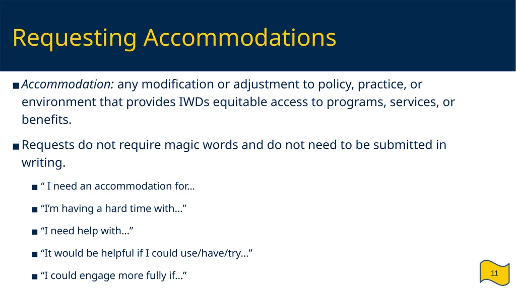 Supervisor and HR Partner’s Guide to Reasonable - slide 11 of 40