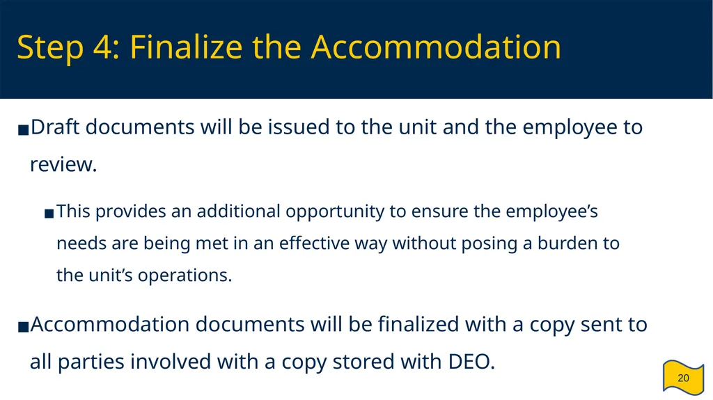 Supervisor and HR Partner’s Guide to Reasonable - slide 20 of 40