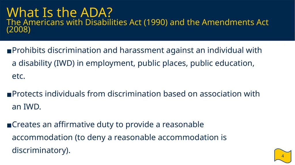 Supervisor and HR Partner’s Guide to Reasonable - slide 4 of 40
