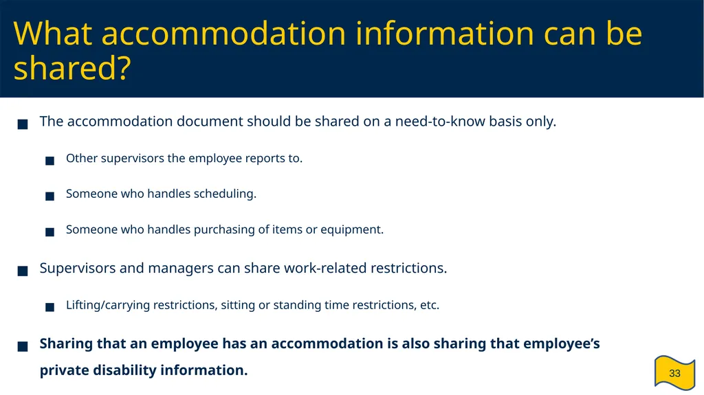 Supervisor and HR Partner’s Guide to Reasonable - slide 33 of 40