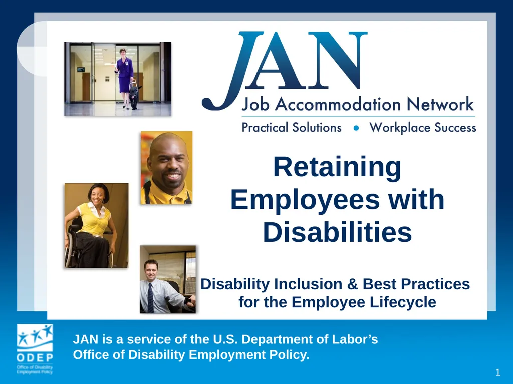 1 Retaining Employees with Disabilities Disability - slide 1 of 16