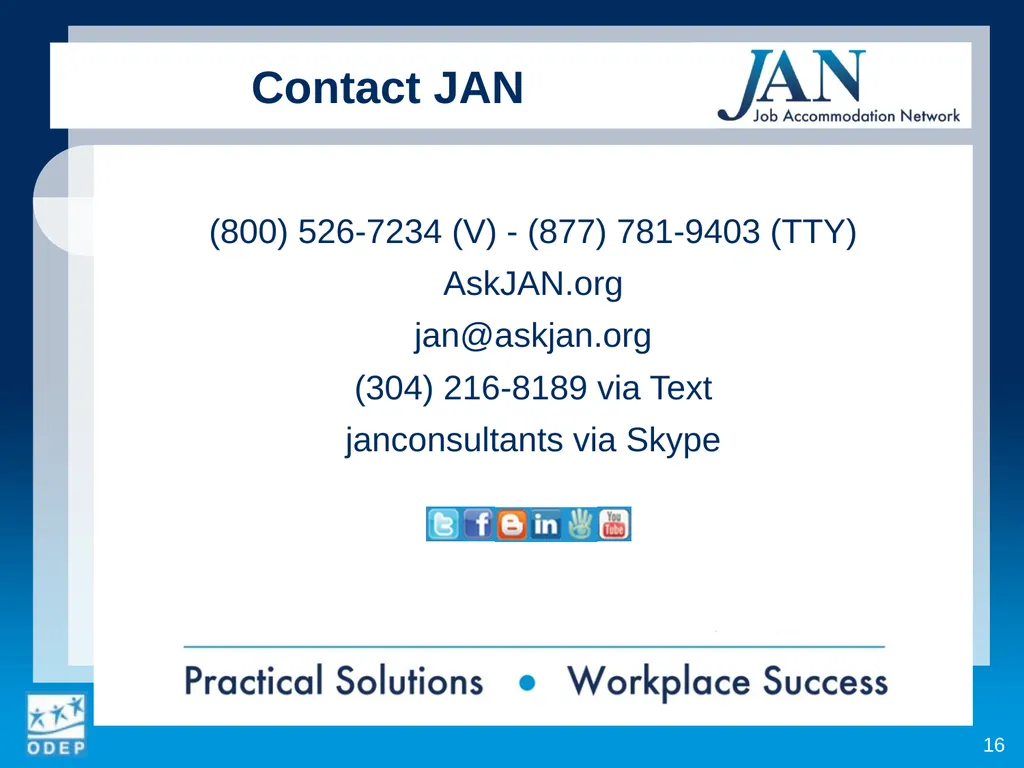 1 Retaining Employees with Disabilities Disability - slide 16 of 16