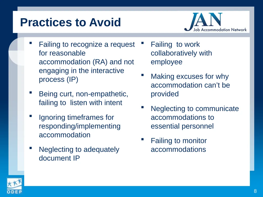 1 Retaining Employees with Disabilities Disability - slide 8 of 16