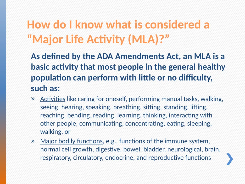Reasonable Accommodations New Employee Orientation - slide 6 of 12