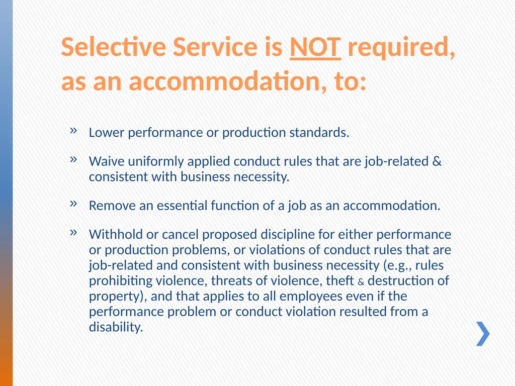 Reasonable Accommodations New Employee Orientation - slide 8 of 12