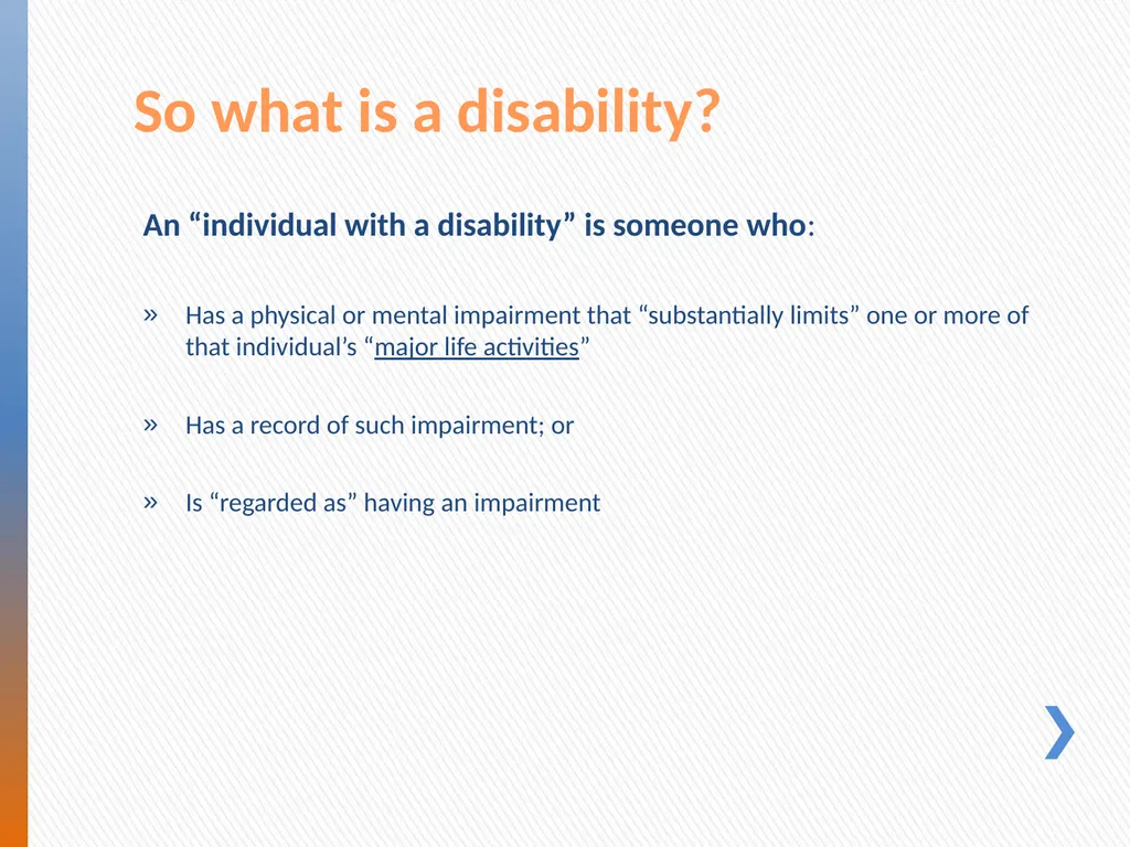 Reasonable Accommodations New Employee Orientation - slide 5 of 12