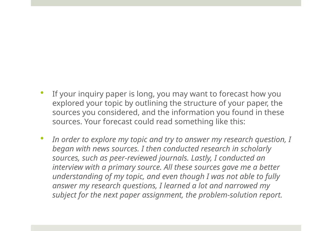 Exploratory Essay Exploratory essays are very - slide 7 of 8