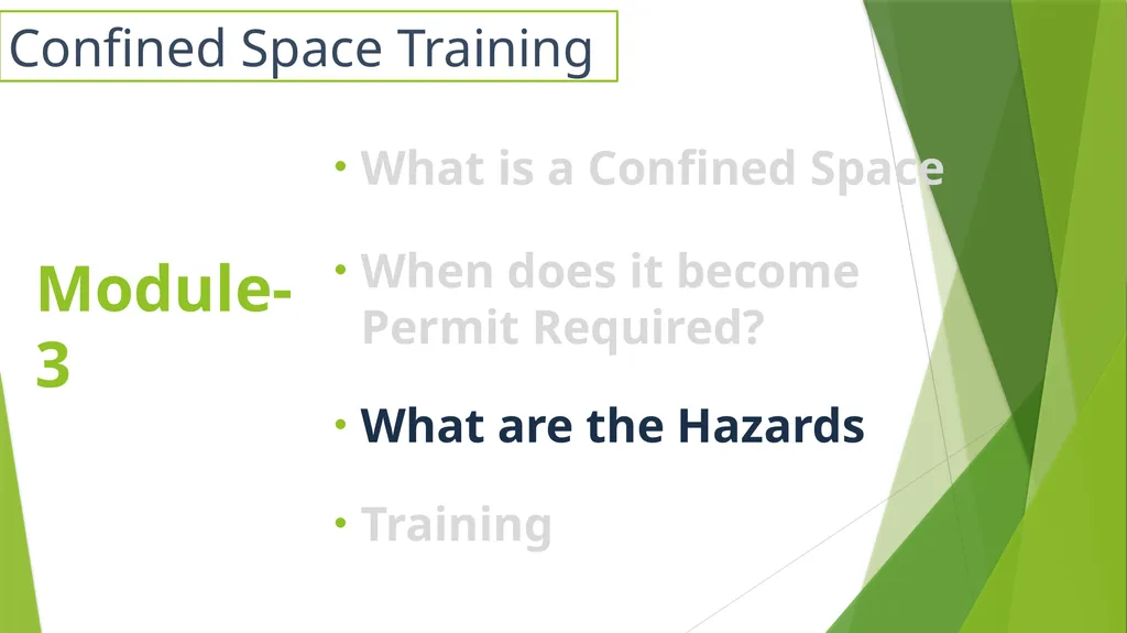 Confined Space Training Confined Space Training - slide 11 of 47