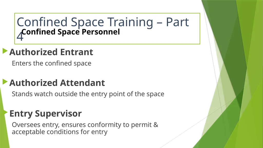 Confined Space Training Confined Space Training - slide 26 of 47