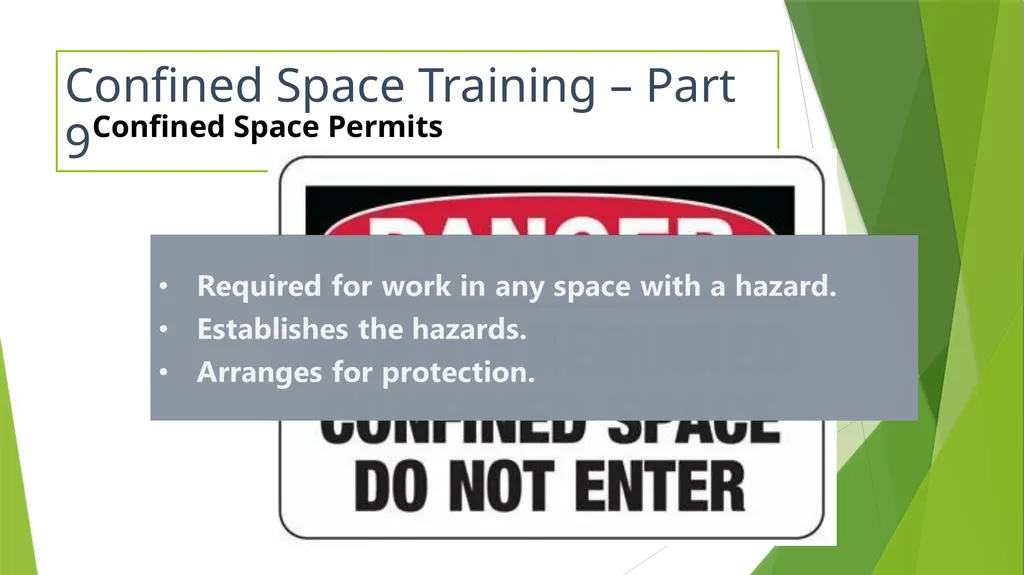 Confined Space Training Confined Space Training - slide 31 of 47