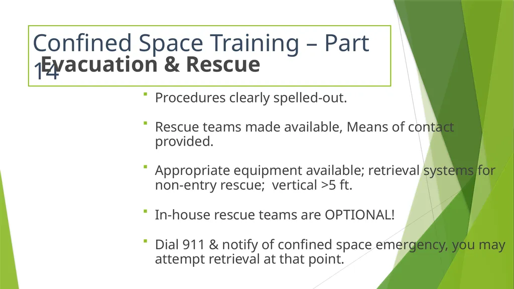 Confined Space Training Confined Space Training - slide 36 of 47
