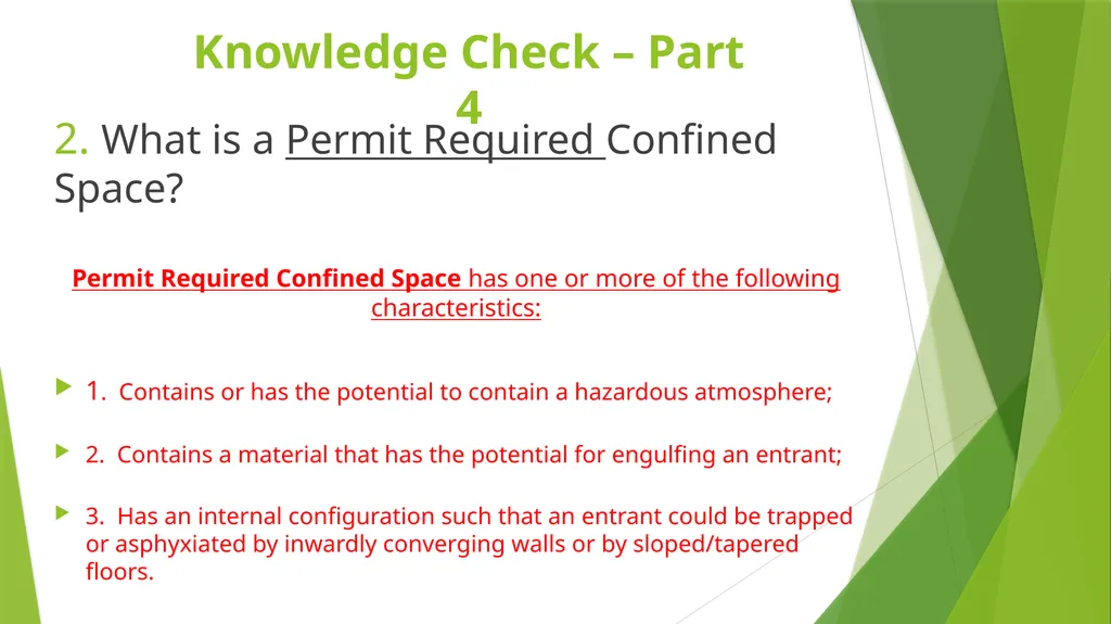 Confined Space Training Confined Space Training - slide 42 of 47