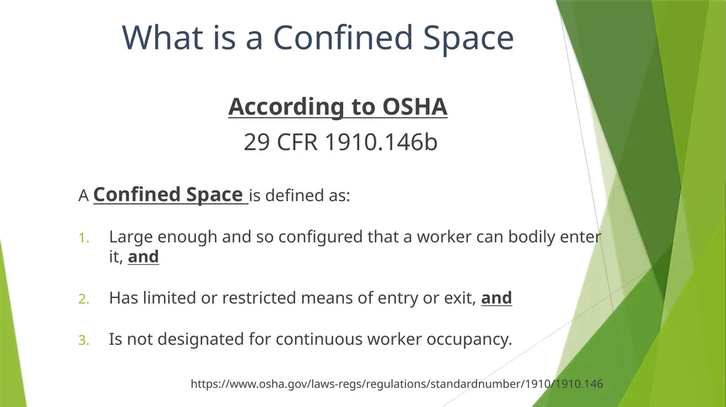 Confined Space Training Confined Space Training - slide 5 of 47