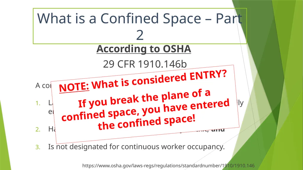 Confined Space Training Confined Space Training - slide 6 of 47