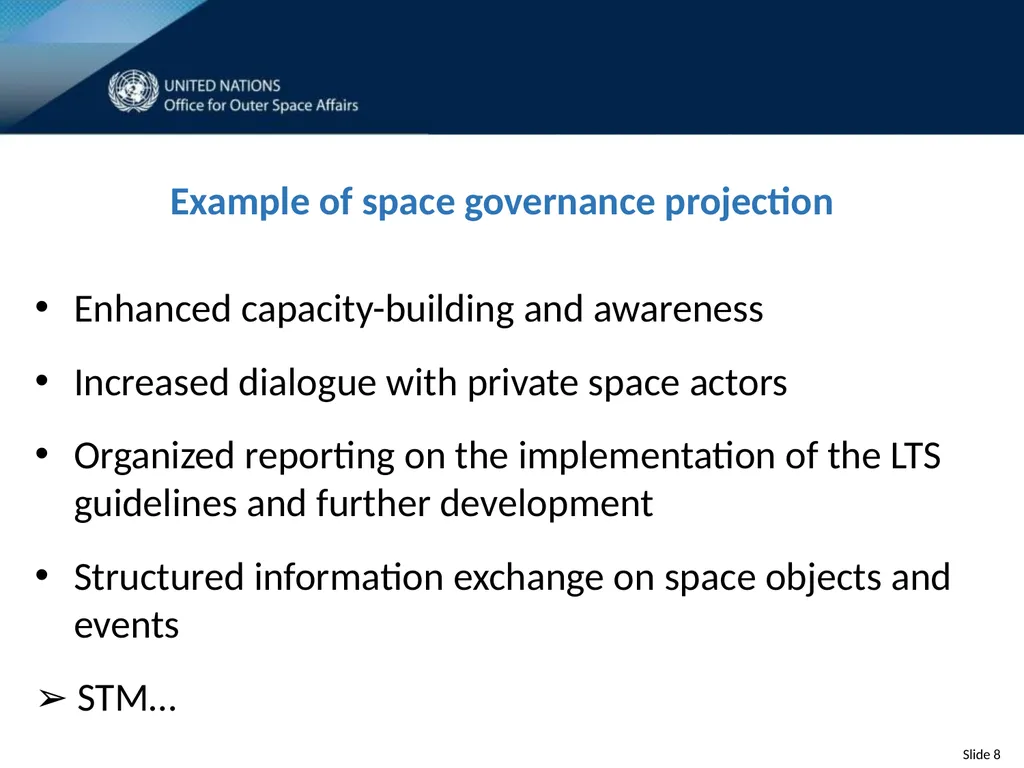 The long-term sustainability of outer space - slide 8 of 9