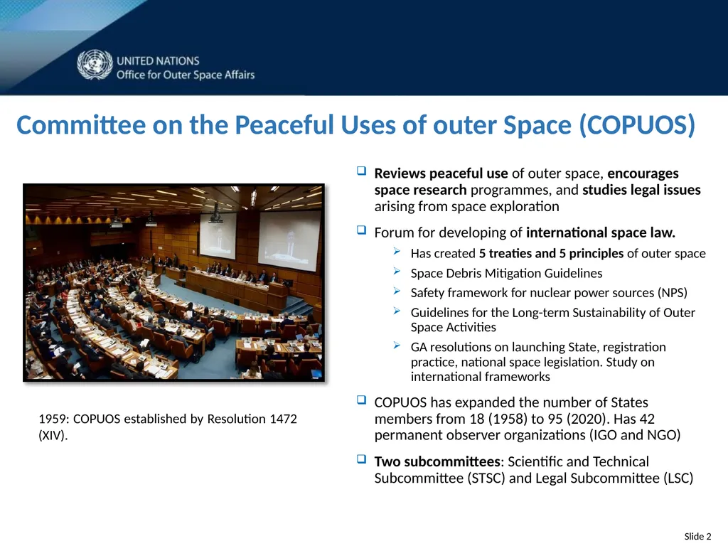 The long-term sustainability of outer space - slide 2 of 9