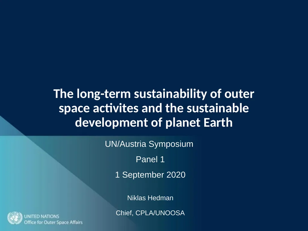 The long-term sustainability of outer space - slide 1 of 9