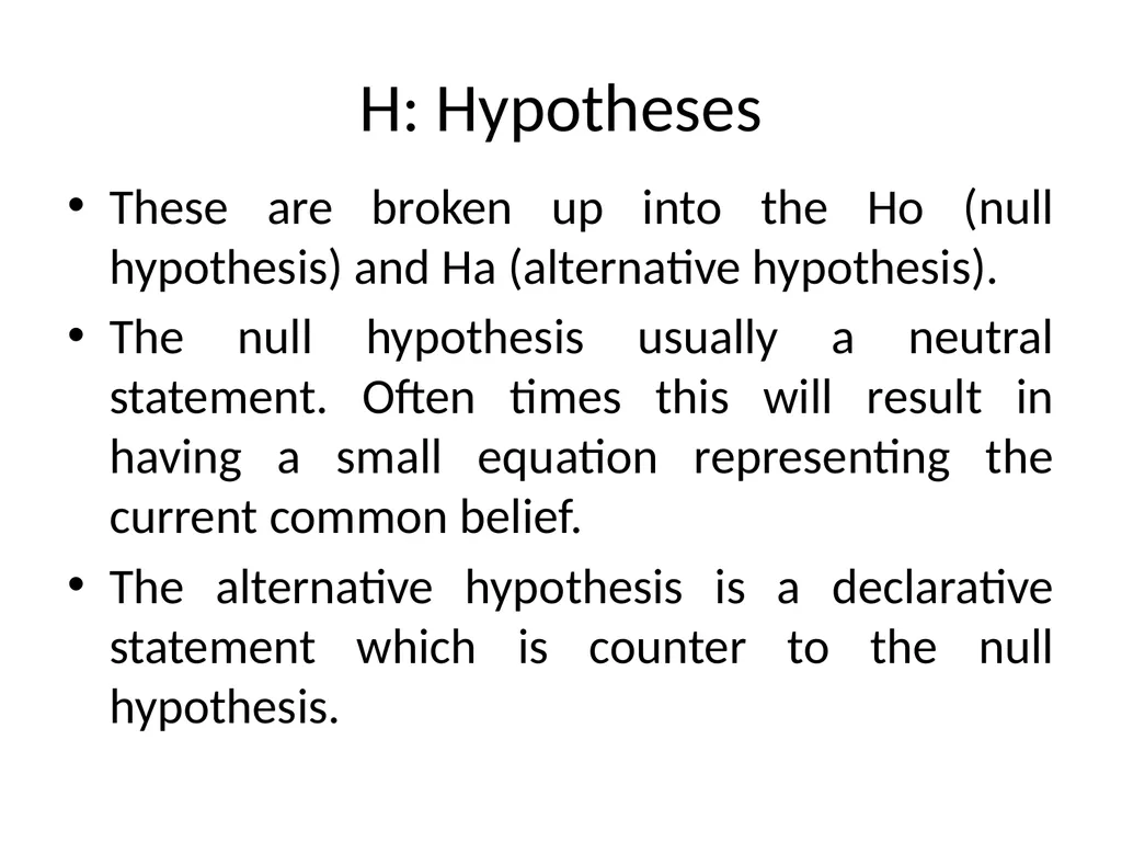 PHANTOMS: A Method of Testing Hypotheses P: - slide 3 of 15