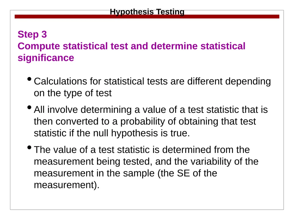 Hypothesis Testing Objectives: Students should be - slide 16 of 30