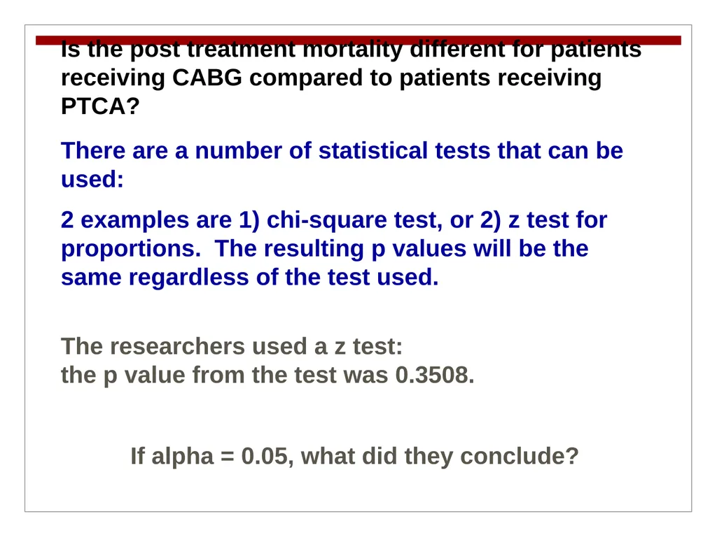 Hypothesis Testing Objectives: Students should be - slide 20 of 30