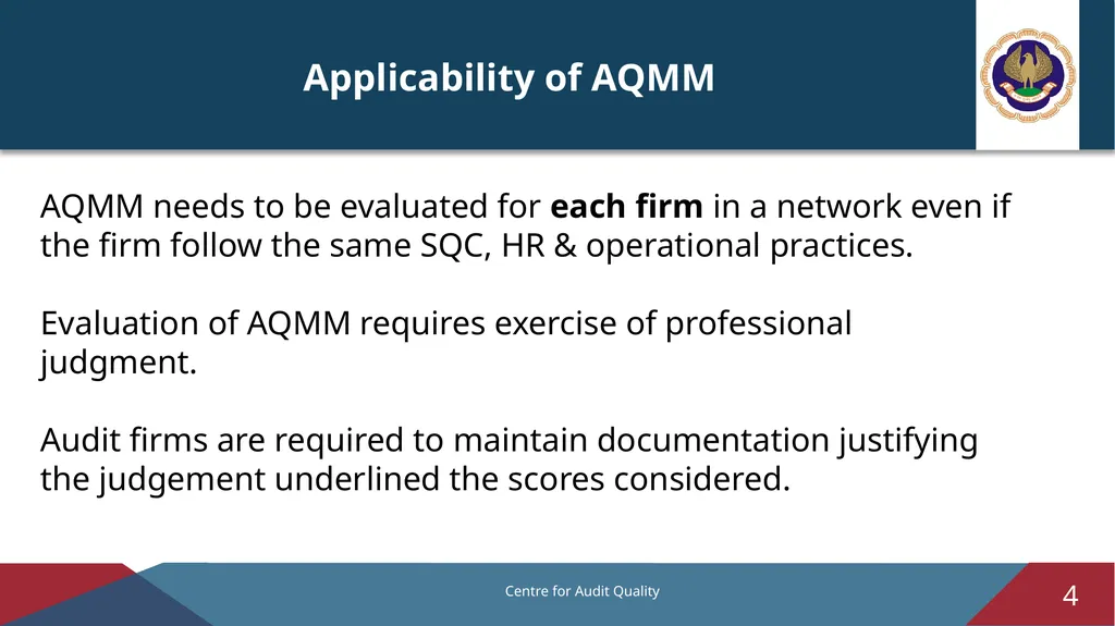 Audit Quality Maturity Model – Revised Version 1.0 - slide 4 of 14