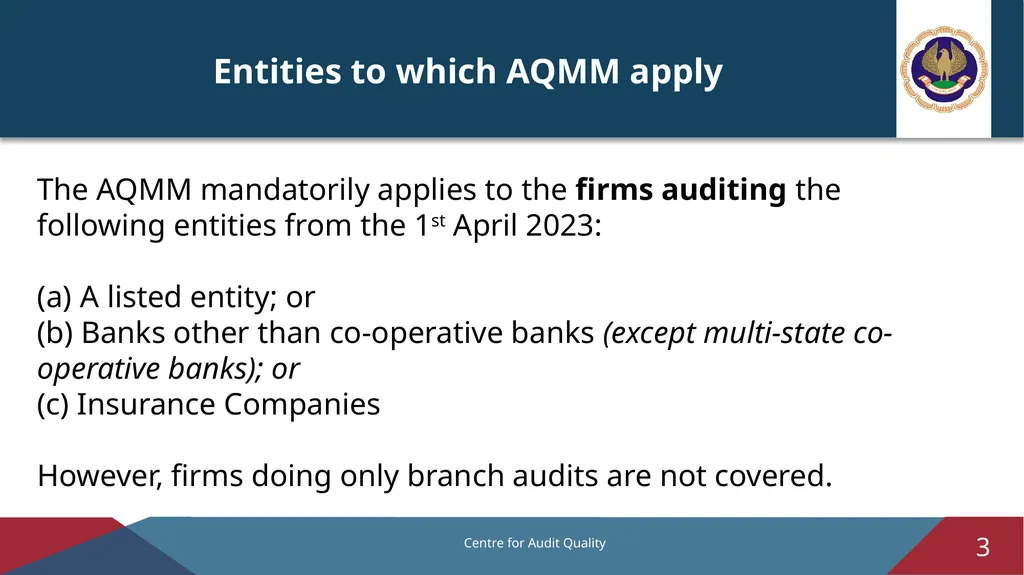 Audit Quality Maturity Model – Revised Version 1.0 - slide 3 of 14