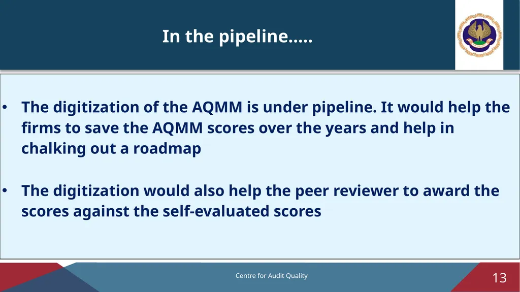 Audit Quality Maturity Model – Revised Version 1.0 - slide 13 of 14