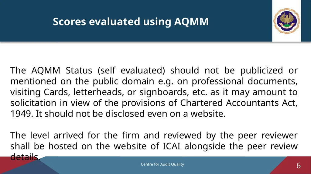 Audit Quality Maturity Model – Revised Version 1.0 - slide 6 of 14