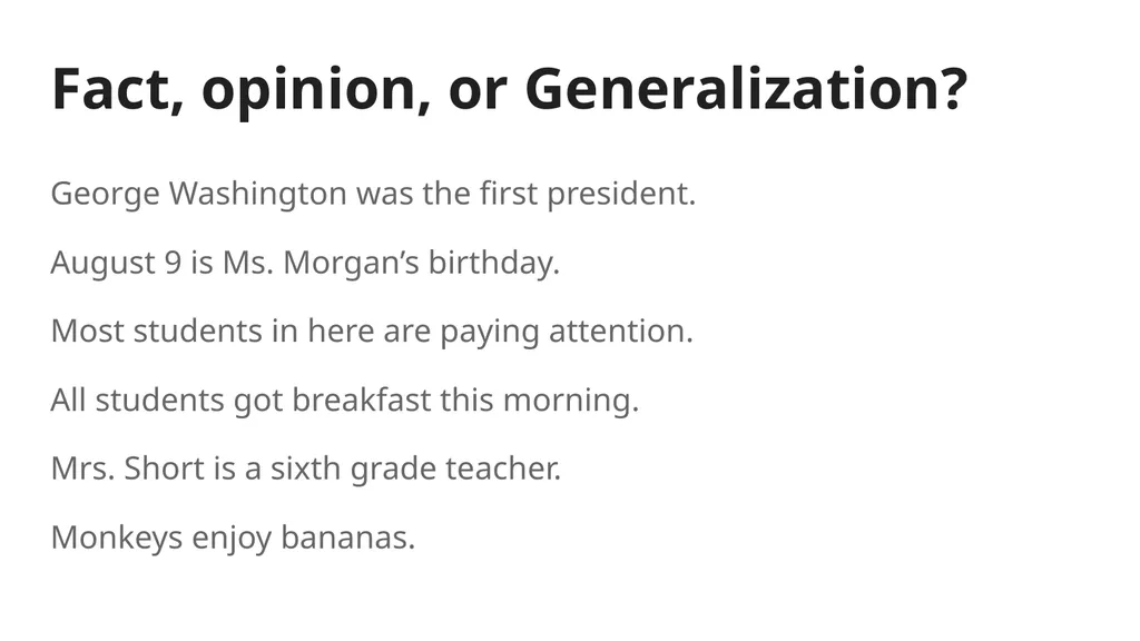 Generalization Ms. Morgan Review / Introduction - slide 7 of 8