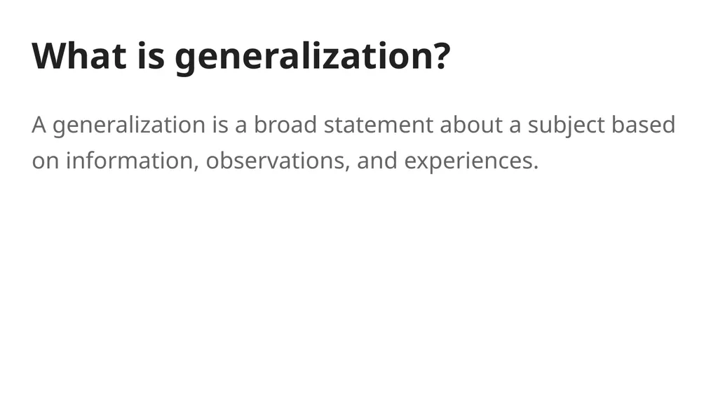Generalization Ms. Morgan Review / Introduction - slide 3 of 8