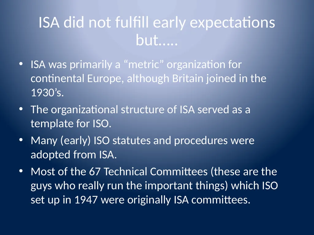 ISO History (brief) and basic facts You would - slide 3 of 9