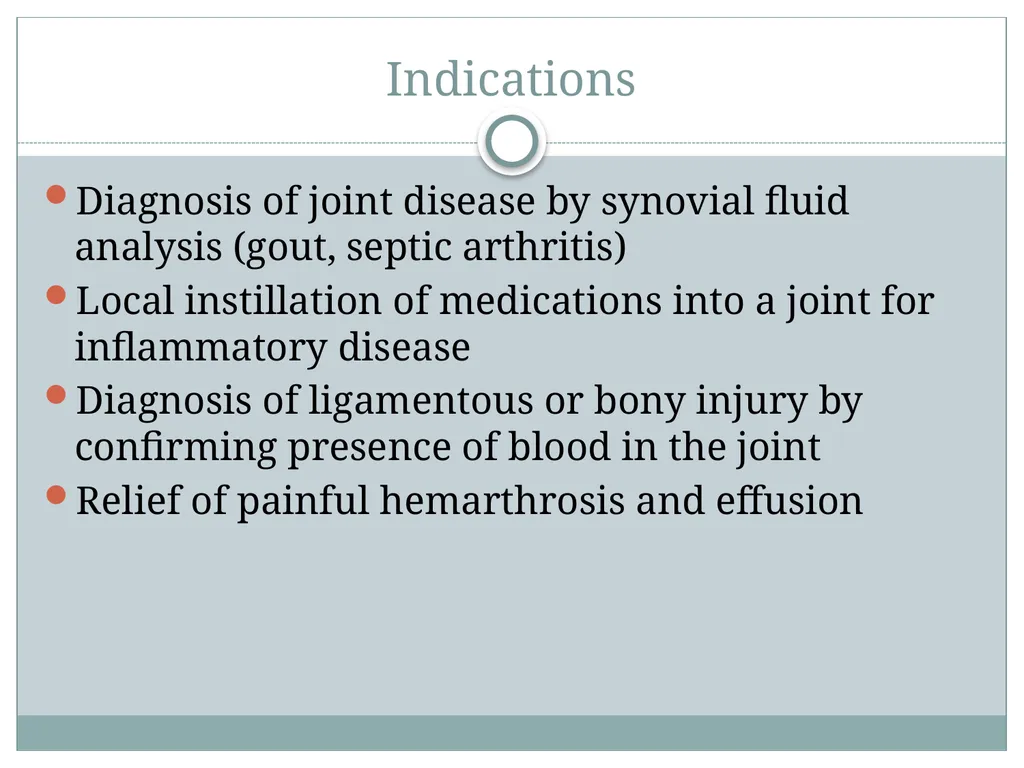 ORTHO CURRICULUM Procedures: Arthrocentesis - slide 2 of 12