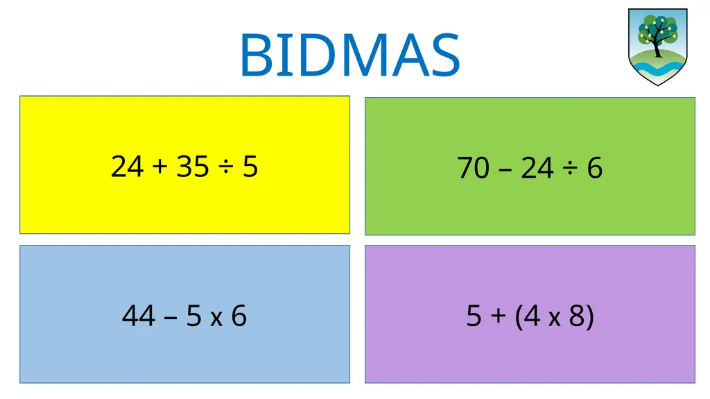 B Brackets I D M A S Indices Divide / - slide 3 of 10