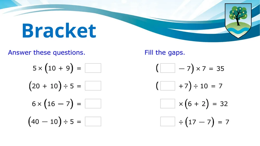 B Brackets I D M A S Indices Divide / - slide 2 of 10