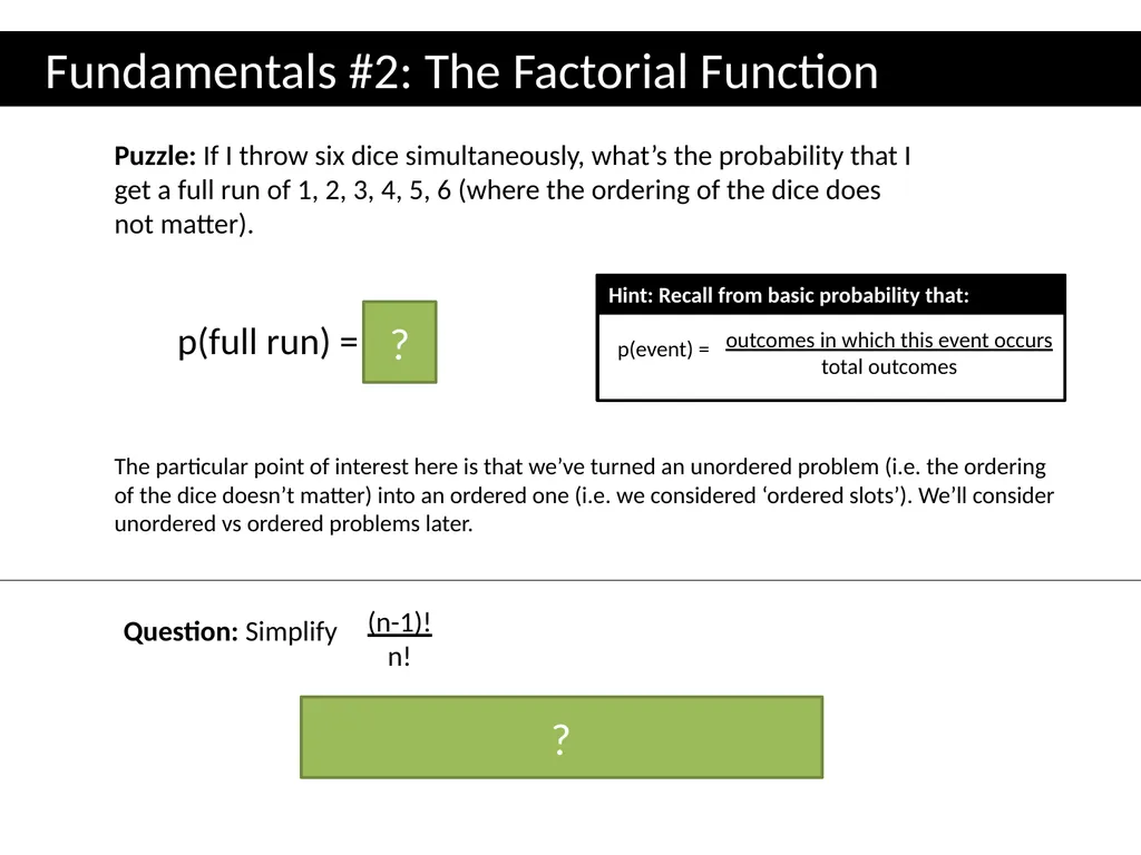 Topic 1: Combinatorics Dr J Frost - slide 12 of 75