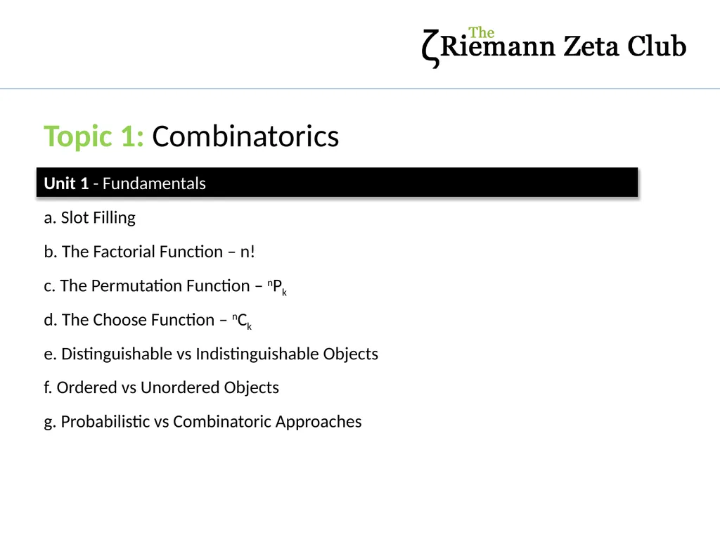 Topic 1: Combinatorics Dr J Frost - slide 4 of 75
