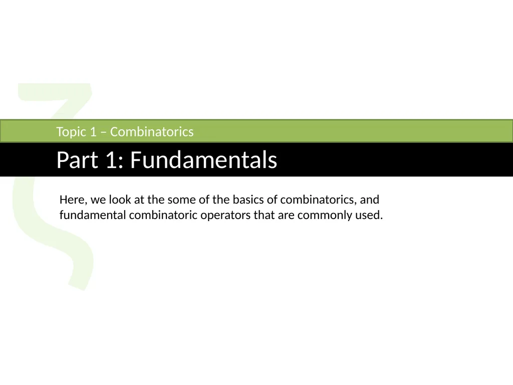 Topic 1: Combinatorics Dr J Frost - slide 7 of 75